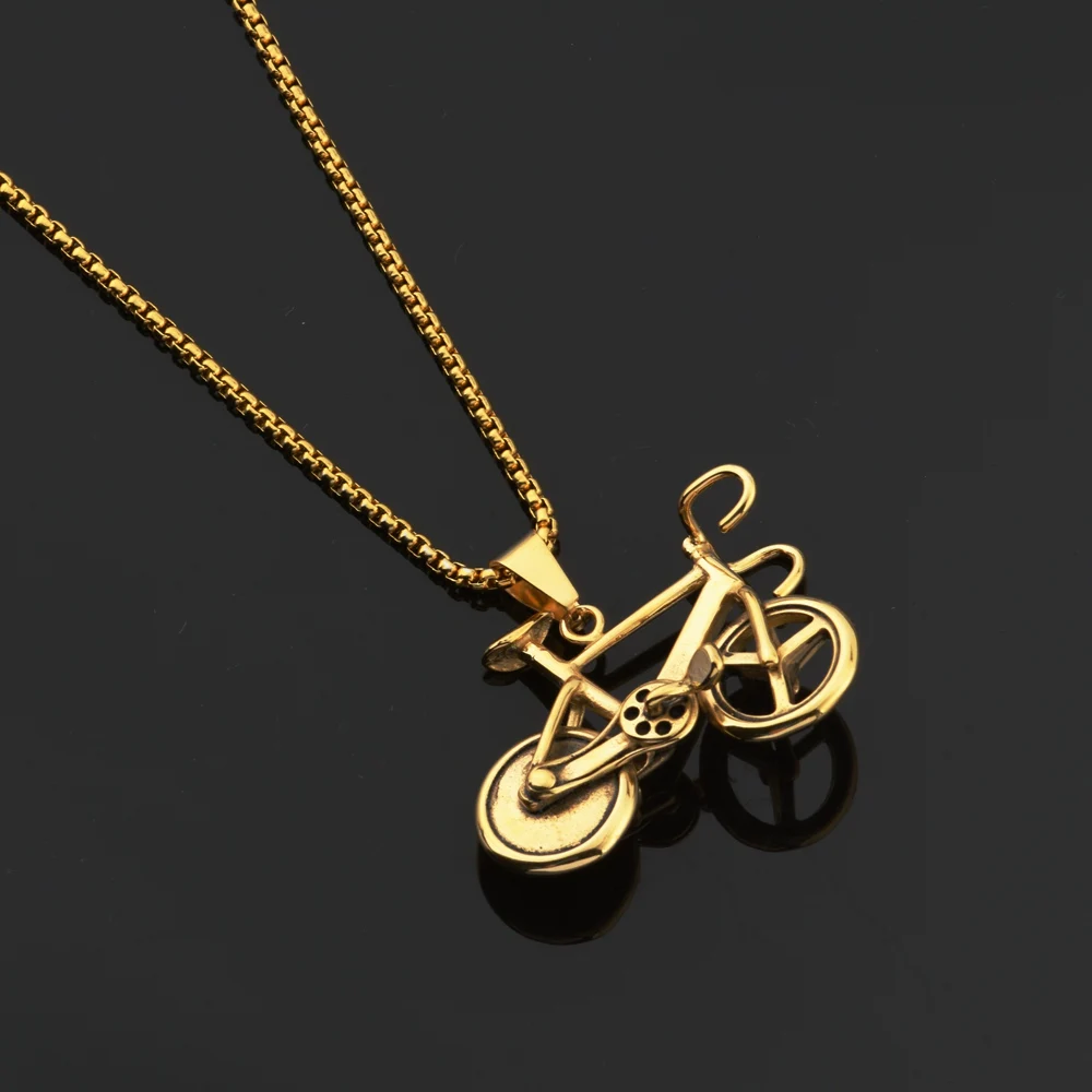 Хип-хоп Goofan Ретро подвеска в форме велосипеда Превосходное качество ожерелье из