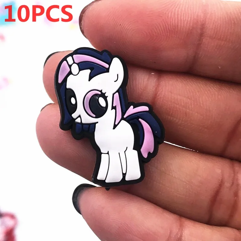 10 шт. милый маленький пони ПВХ мягкие плоские с оборота для украшений своими