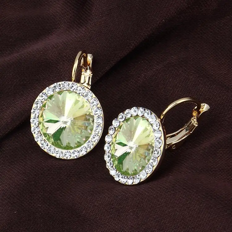 Gold color Новые Кристальные серьги женские висячие серьги модные высококачественные серьги золотого цвета(E0073-2 - Окраска металла: Gold color