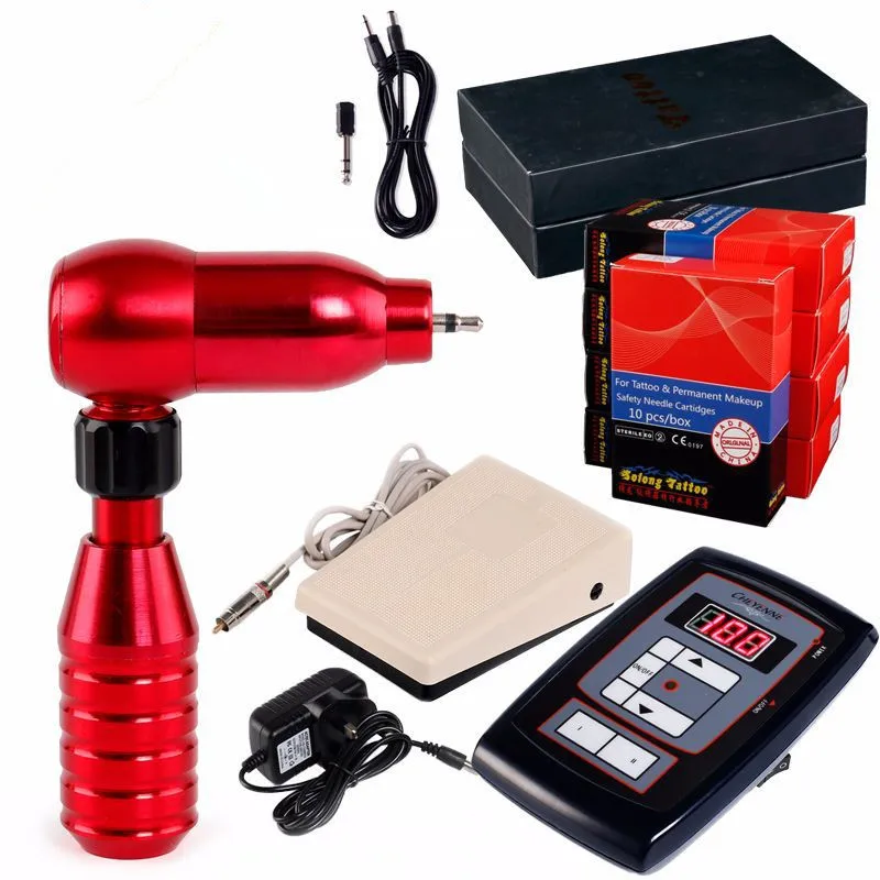 Complete Professional Tattoo Machine Kit Sets rotary tattoo machine kits Power Supply Needles Grip Tip Set | Красота и здоровье