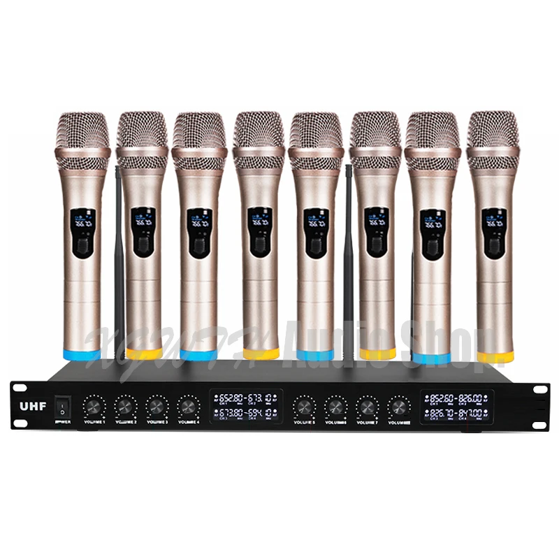 저렴한 UHF 무선 마이크 시스템 오디오 데스크 테이블 구즈넥 회의 핸드 헬드 가라오케 헤드셋 마이크 바디팩 수신기 안테나