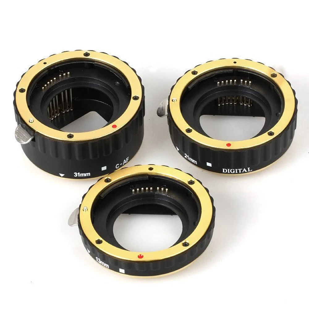 Золотое металлическое Крепление с автофокусом AF макро Удлинительное Кольцо для