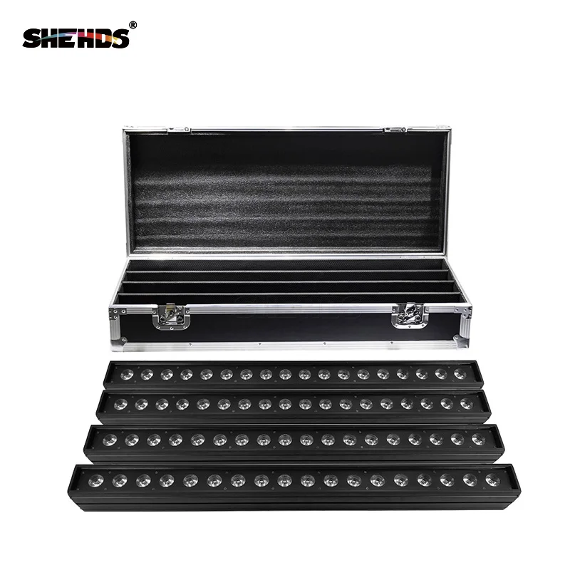 4pcs with Flightcase Светодиодный настенный светильник для мытья 18x15 Вт RGBWA 5в1, сценическое освещение с фонариком, бегущий конь, контроль, DMX512, хороший эффект, DJ Equipmen - Цвет: 4pcs with Flightcase