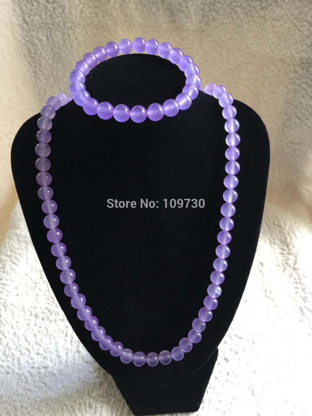  Новый Стиль @&gt Ювелирные Изделия 00934 Изысканный горячая 8 ММ ФИОЛЕТОВЫЙ Нефрит