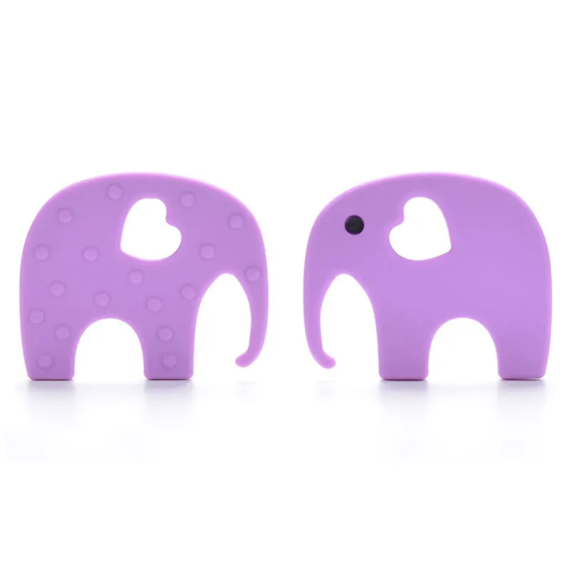Mordedor de elefante de silicona, collar suave para dentici&oacute;n de beb&eacute;, juguetes para masticar, cuentas de silicona para beb&eacute;, joyer&iacute;a de silicona de alta calidad, 1 ud.-4