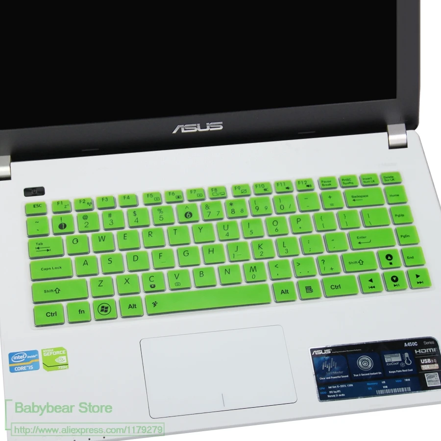 Для ASUS X441s X441n X441U X441UA X441UB X441BA X441Na X441M X441MA X44H 14-дюймовый ноутбук клавиатура коврики для стола или пола skin guard - Цвет: green