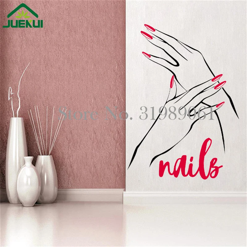 Красный лак для ногтей маникюрная Настенная Наклейка Виниловая наклейка