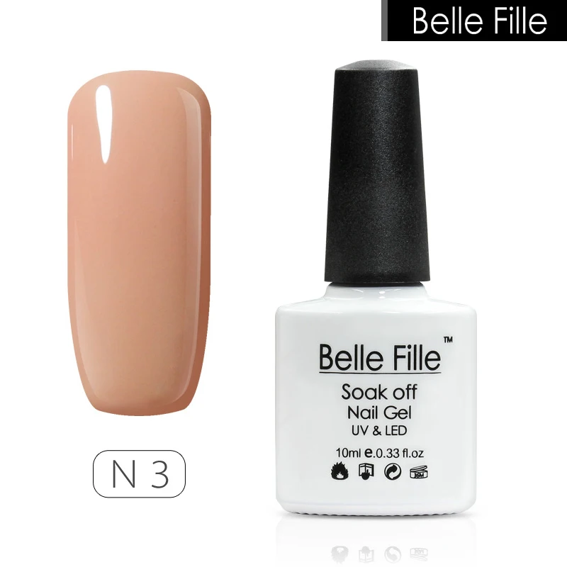 Belle Fille ногтей гель для UV телесного цвета Цветной Гель-лак Soak Off Vernis полу