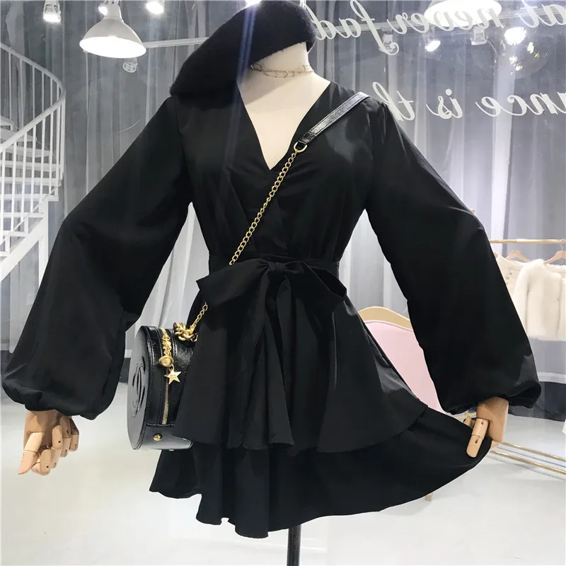 Женский комбинезон с бантом ALPHALMODA длинными рукавами и поясом однотонный