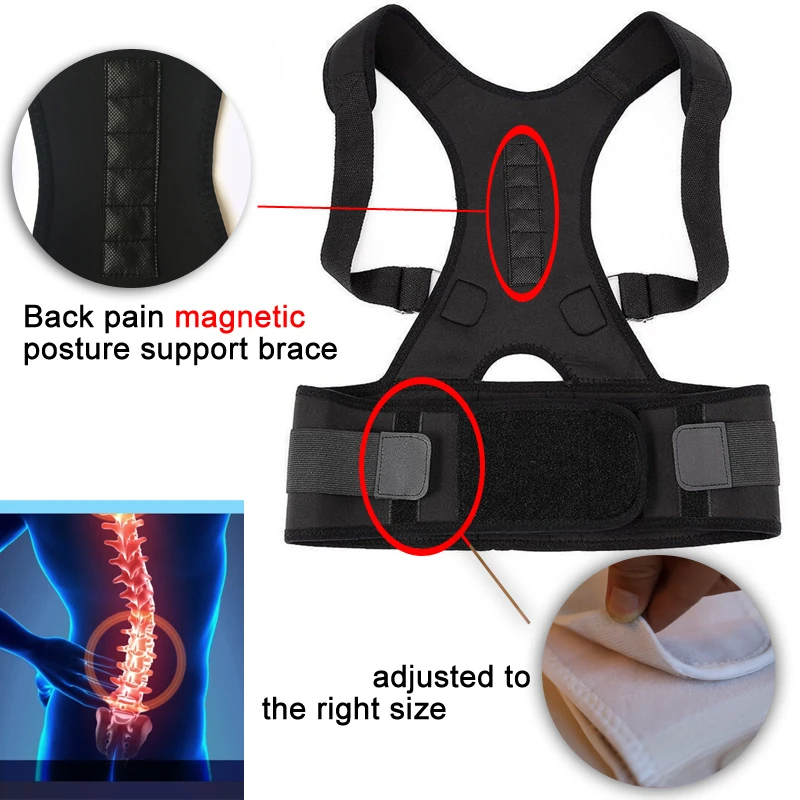 

Magnetic Posture Corrector Back Shoulder Clavicle Lumbar Waist Spine Brace Support Belt Shaper Prevent Slouching Humpback Corset