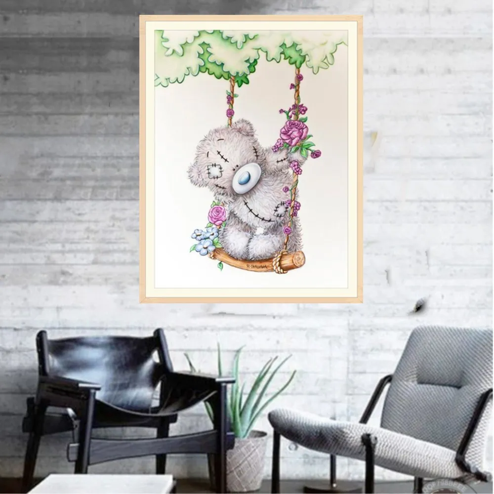 5d алмазов картина мультфильм diy мозаика медведь вышивка крестиком Картина Стразы