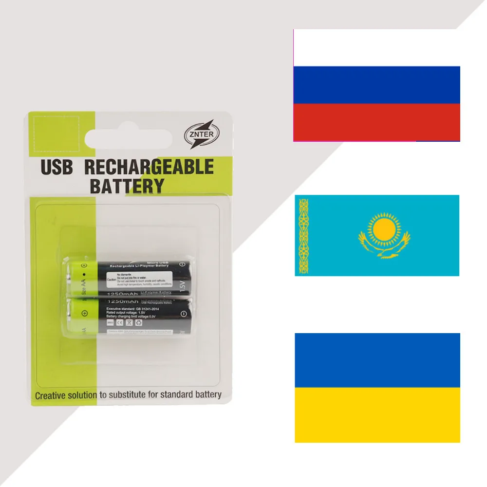Перезаряжаемая батарея RS AA 1 5 В 1250 мА · ч USB перезаряжаемые батареи литий ионный