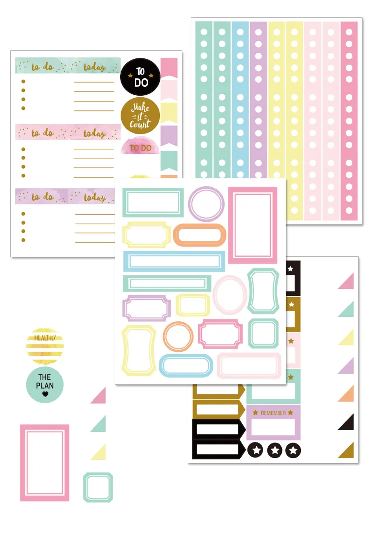 KLJUYP 8 шт. наклейки Набор для скрапбукинга Happy planner/изготовление открыток/Журнал проект