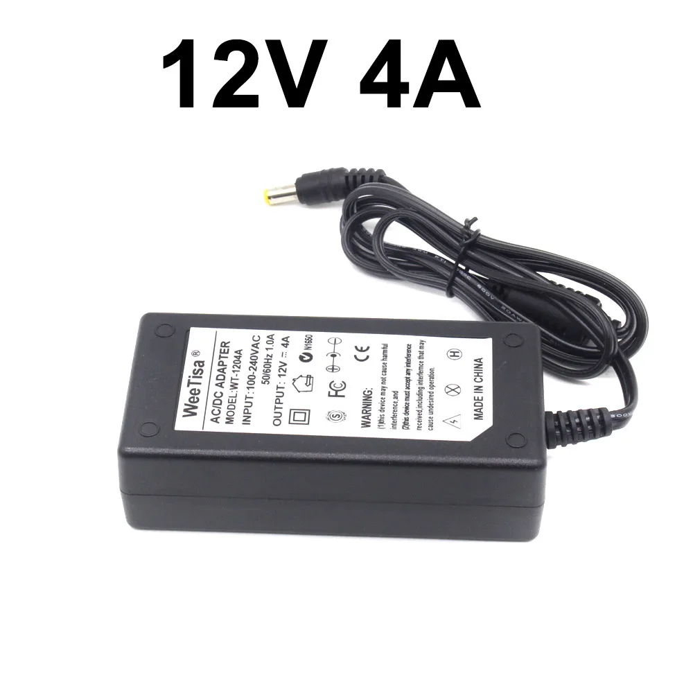 12V 4A 12 V адаптер питания 1A 2A 3A 4A 5A 6A 8A 10A 15A 12 вольт источник питания AC 110V 220V к DC 12 V светодиодный трансформатор для светодиодной ленты - Цвет: 12V 4A