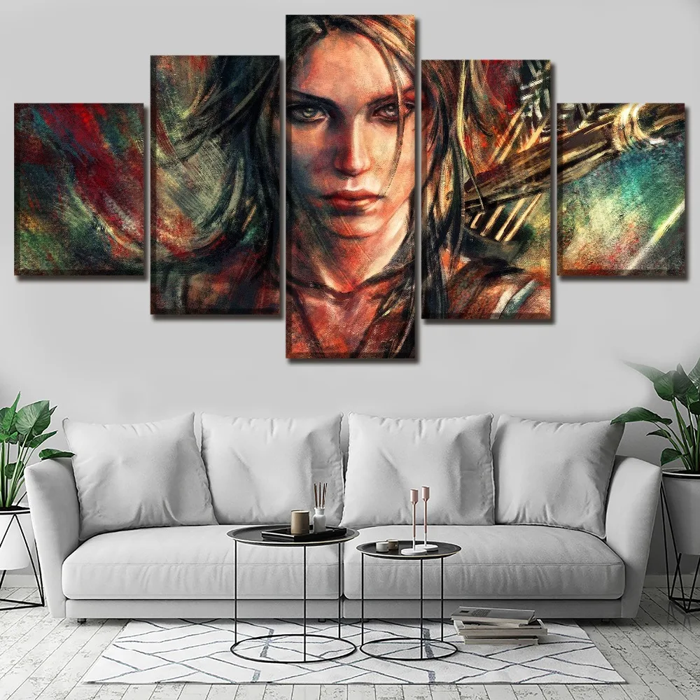 5 шт. декоративные настенные картины на холсте Лара Крофт|Рисование и