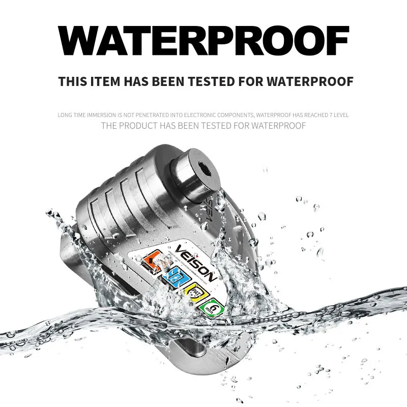 VEISON водонепроницаемый мотоциклетный замок с сигнализацией для скутера