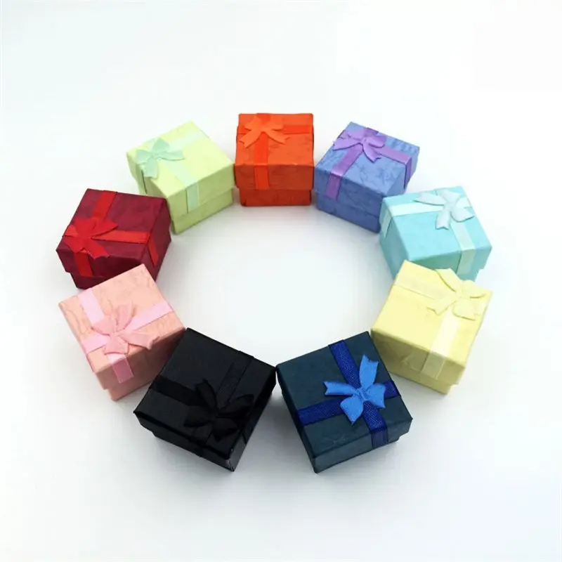 24 шт. бумажные подарочные коробки для колец 4x4x3 см|ring gift box|paper ring boxring box |