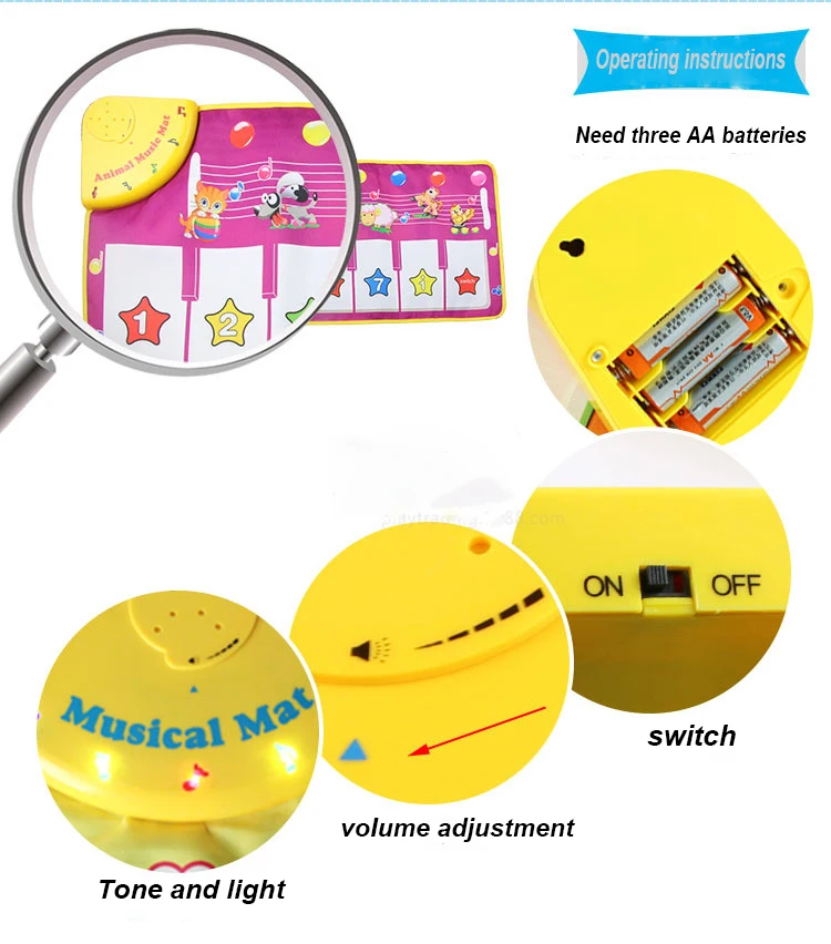 Детский музыкальный игровой коврик флэш-пианино одеяло детская головоломка