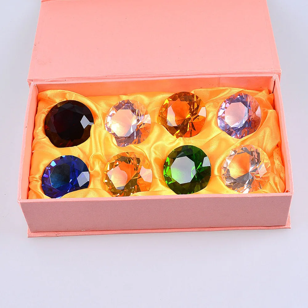 8 шт. 40 мм красочные кристаллы бриллианты розовый красный синий ювелирные изделия