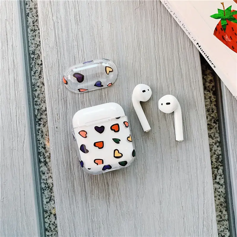 Прозрачный цветной чехол для наушников Airpods аксессуары Airpod чехлы с Bluetooth Fundas |