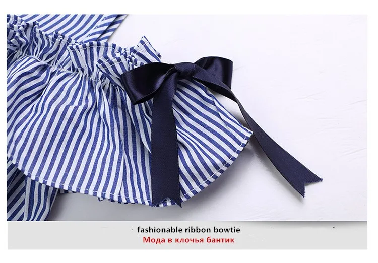 2018 Kids Off Shoulder Dress Baby Girls Summer Stripe Princess Children Clothes Vestido Infantil Vetement Enfant Fille | Детская одежда
