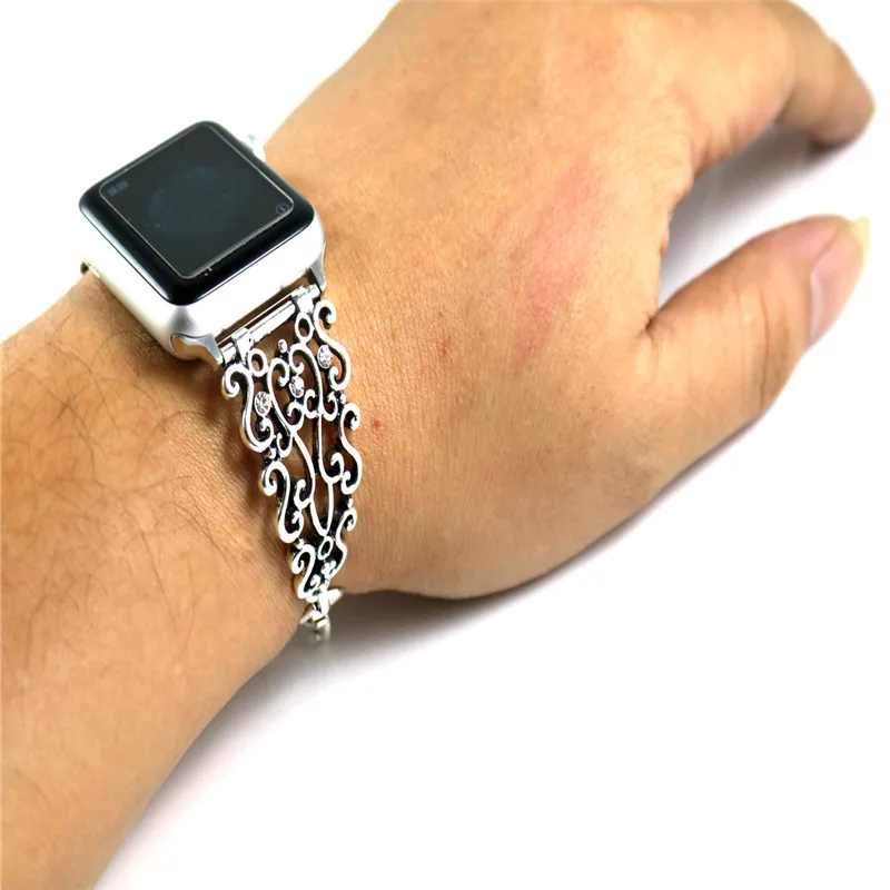 Винтажный Браслет-цепь из нержавеющей стали ремешок для apple watch 44/42/40/38 мм модный
