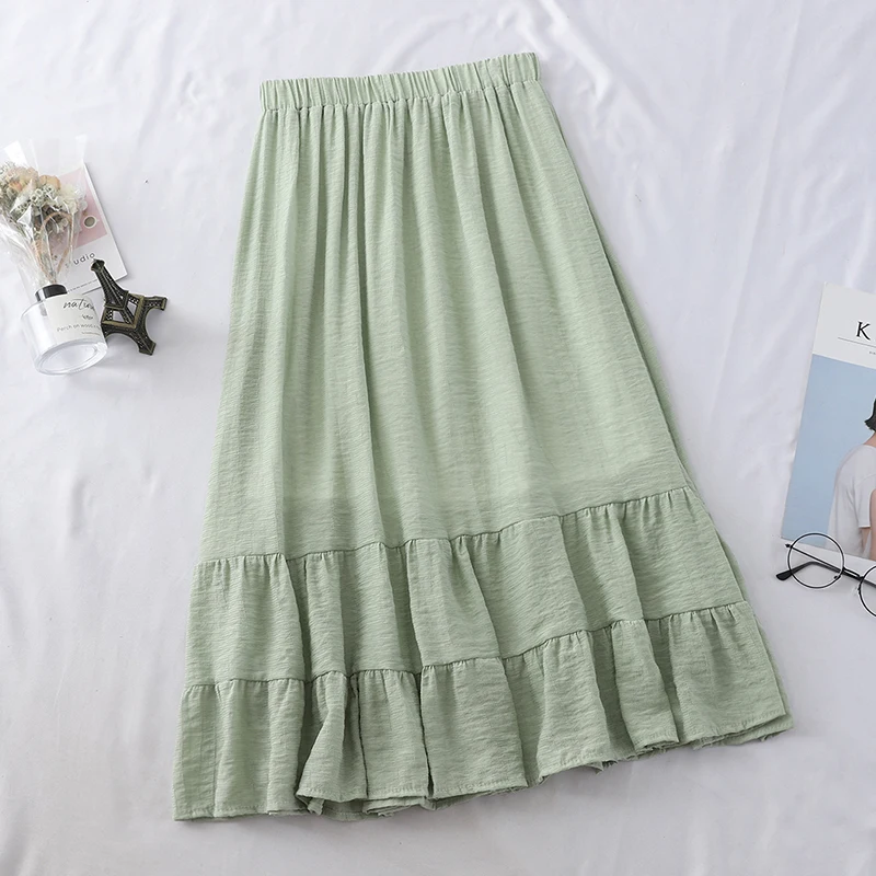 Летние длинные юбки бохо из крепа плиссированные Лоскутные трапециевидные до