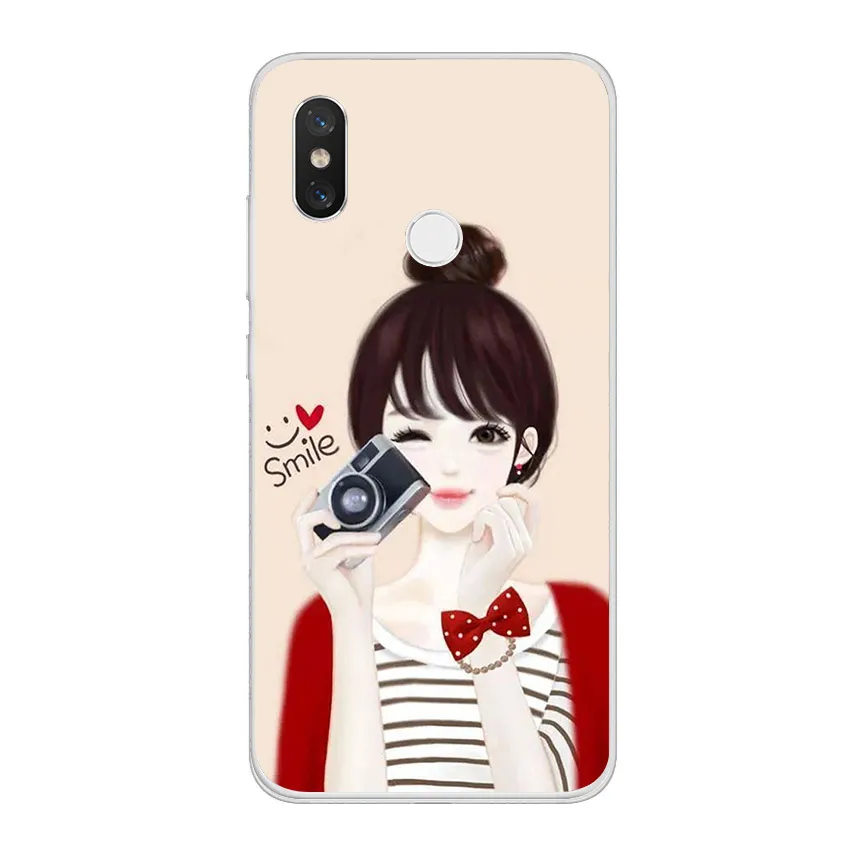 ciciber Cover For Xiaomi MIX MAX 3 2 1 S Pro MI A2 A1 9 8 6 5 X 5C 5S Plus Lite SE Pocophone F1 Phone Case TPU Cute Fashion Girl |