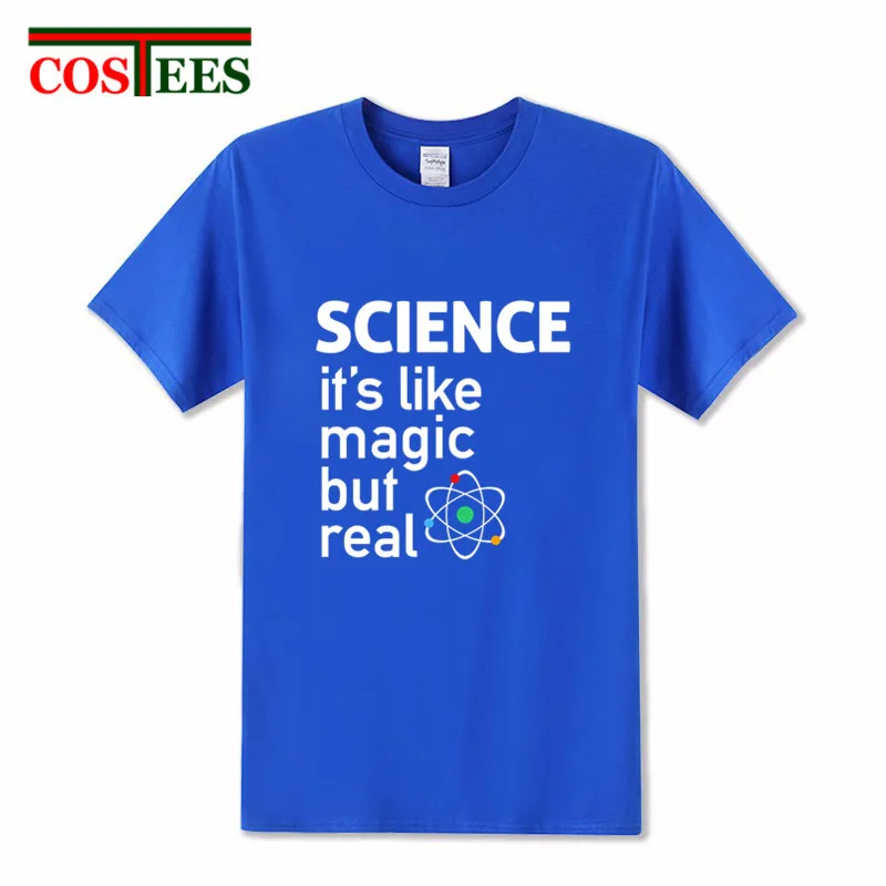 Мужская футболка высокого качества для взрослых SCIENCE It's Like Magic But Real homme Big bang theory