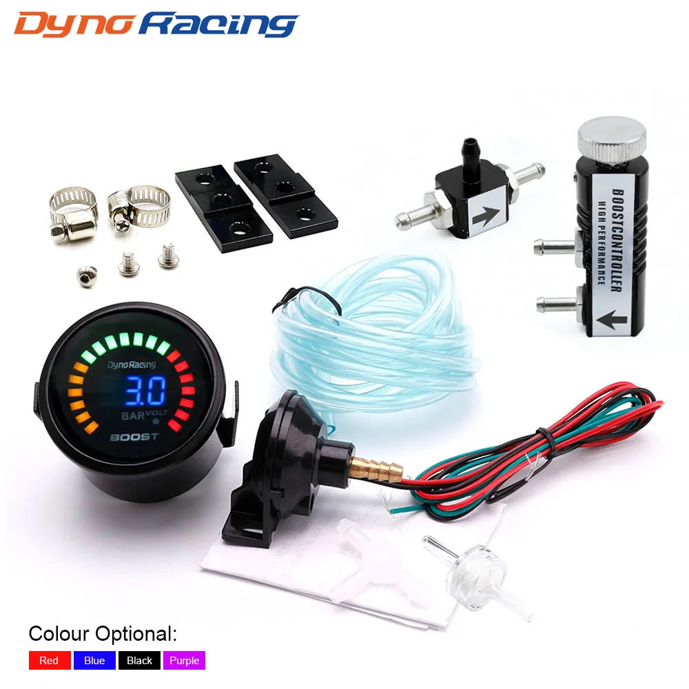 Dynoracing " 52 мм Автомобильный цифровой 20 светодиодный турбо Boost Gauge-1~ 3 бар+ регулируемый турбо Boost контроллер комплект 1-30 PSI в салоне