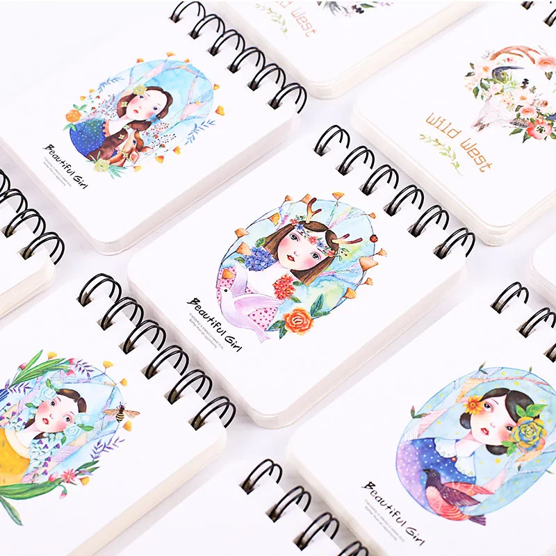 DIY милый каваи цветок девушка катушки эскиз книга мультфильм животных Книга для