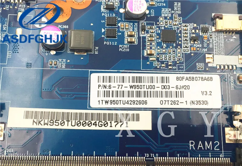 Материнская плата для ноутбука 6 71 w54t0 d03 Hasee Raytheon CLEVO W950tu материнская 66 77 w950tu00 6j 100%