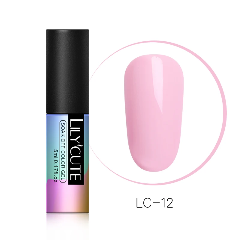 LC-12 LILYCUTE зеленый УФ-гель для ногтей Vernis полуперманентный дизайн ногтей украшение чистый Гель-лак для маникюра дизайн ногтей 5 мл - Цвет: LC-12
