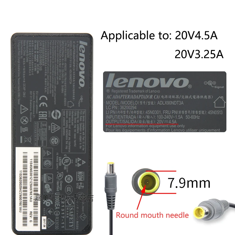 New Original 20V 4.5A 90W Laptop Ac Adapter Charger For lenovo ThinkPad t410 t420 t430 t400 E40 E420 E430C E431 E520 E530 R T61