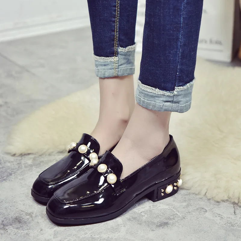 Новая Брендовая женская обувь на весну тонкие туфли с квадратным носком женские