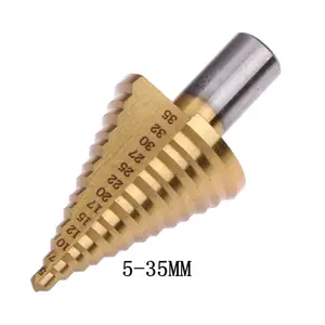 Набор конических сверл, 1 шт., шестигранное сверло 5-35 мм 14 дюйма с титановым покрытием, металлические шестигранные сверла, керн сверла