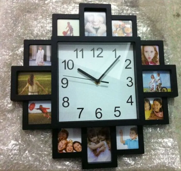 DIY Настенные Часы Современный Дизайн Home Decor Фото Frame Clock Plastic Art Pictures Часы Уникальный Клок Home Decor Horloge