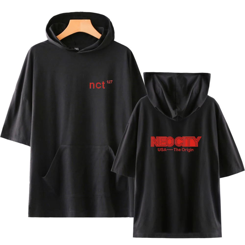Футболка с капюшоном Nct 127 Kpop для женщин и мужчин модная летняя футболка коротким