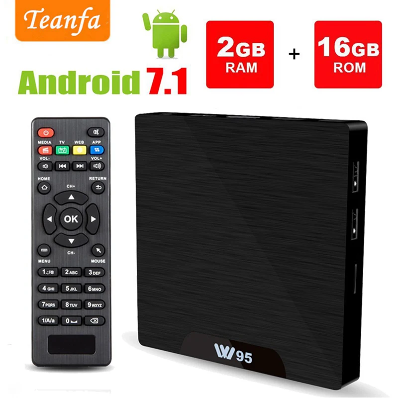 S905W Android 7 1 ТВ приставка Amlogic четырехъядерный 64 бит ОЗУ 2 Гб ПЗУ 16 ГБ 4K WiFi Smart kd ip tv