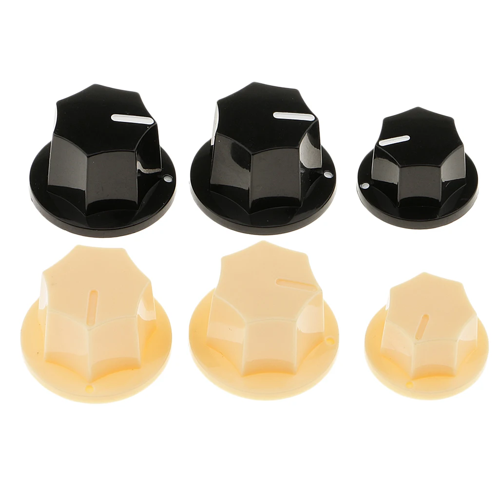 

6 Pieces Guitar Bass Volume Tone Knob Button for Electric Jazz Bass
