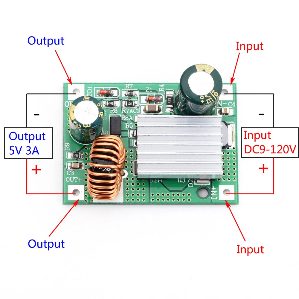 5V 3A DC 9.0V-120V 5 В/12 в 3 А DC 9-120 в понижающий модуль питания понижающий преобразователь неизолированный 24 в 36 в 48 в 72 в до 5 В/12 в 3 А - Цвет: 5V 3A DC 9.0V-120V