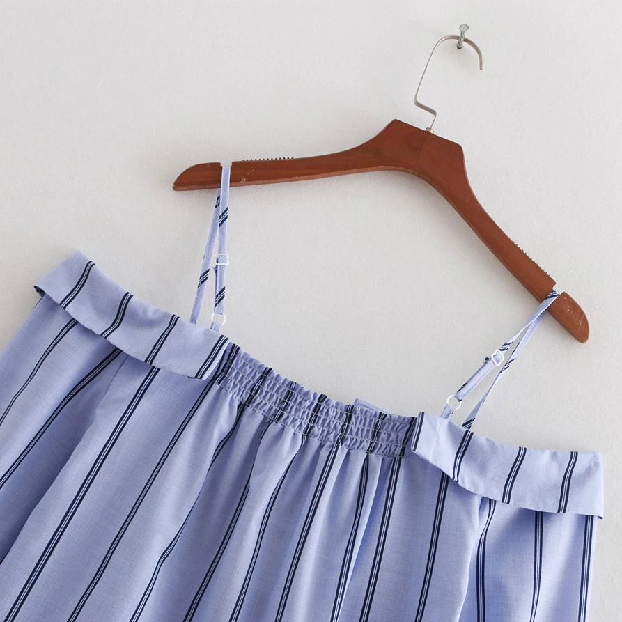 Wonder new summer women fashion off shoulder striped patchwork blouses long sleeve adjustable straps shirts female blusas |