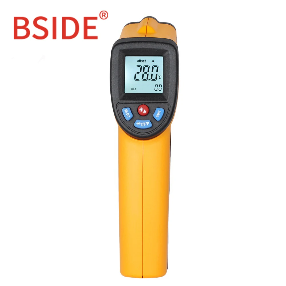 BSIDE GM320 Бесконтактный цифровой лазерный инфракрасный термометр ЖК-дисплей C/F выбор ИК-измеритель температуры тестер с 4 кнопками
