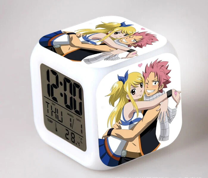 Сказочный хвост Lucy цифровые часы будильник фигурки Natsu серый Erza счастливые