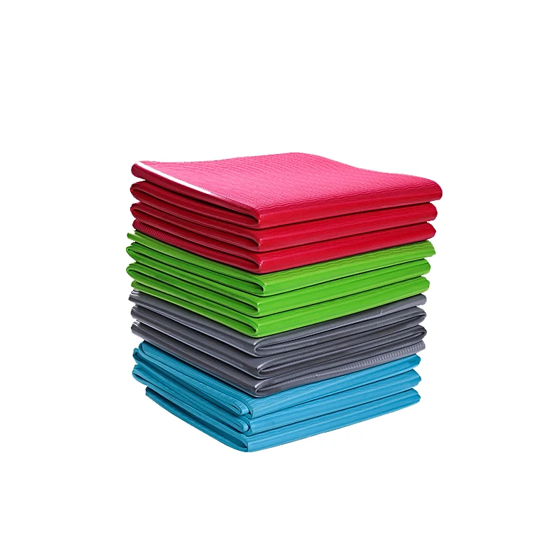 구매 6MM 두께 접이식 요가 매트 TPE 미끄럼 방지 휴대용 운동 여행 매트, 경량 무취 피트니스 슬림 요가 체육관 필라테스