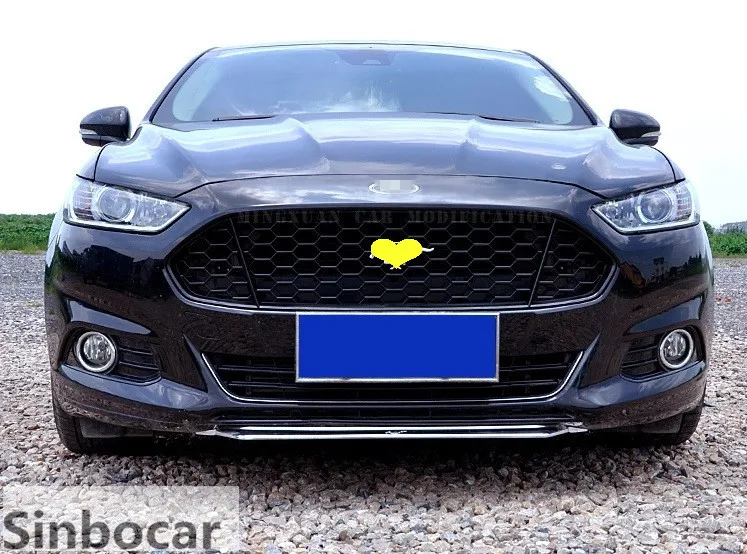 Черный ABS передний бампер Нижний капот решетка Накладка для Ford Fusion Mondeo 2013