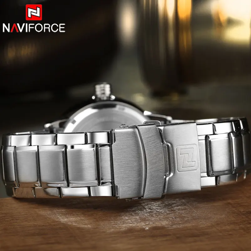NAVIFORCE Топ Бренд роскошные золотые часы для мужчин сталь Аналоговые кварцевые наручные часы для мужчин s водонепроницаемый спортивные часы Relogio Masculino