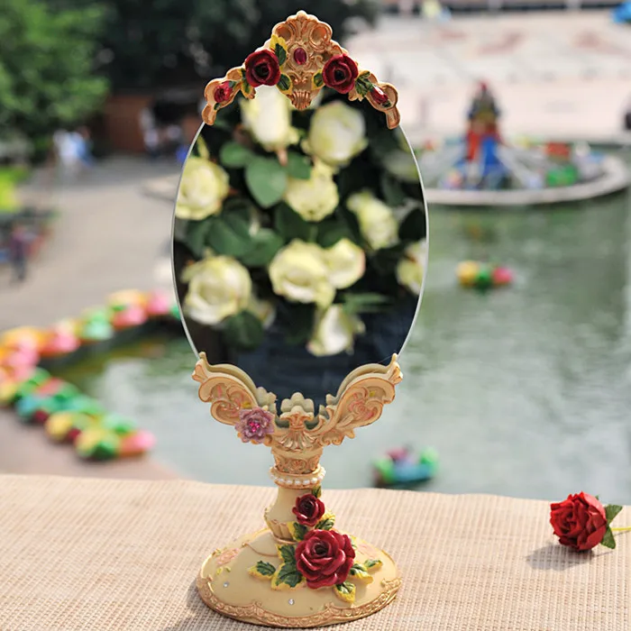 11*28 см красные розы ретро домашняя смола туалетное зеркало аксессуары для дома