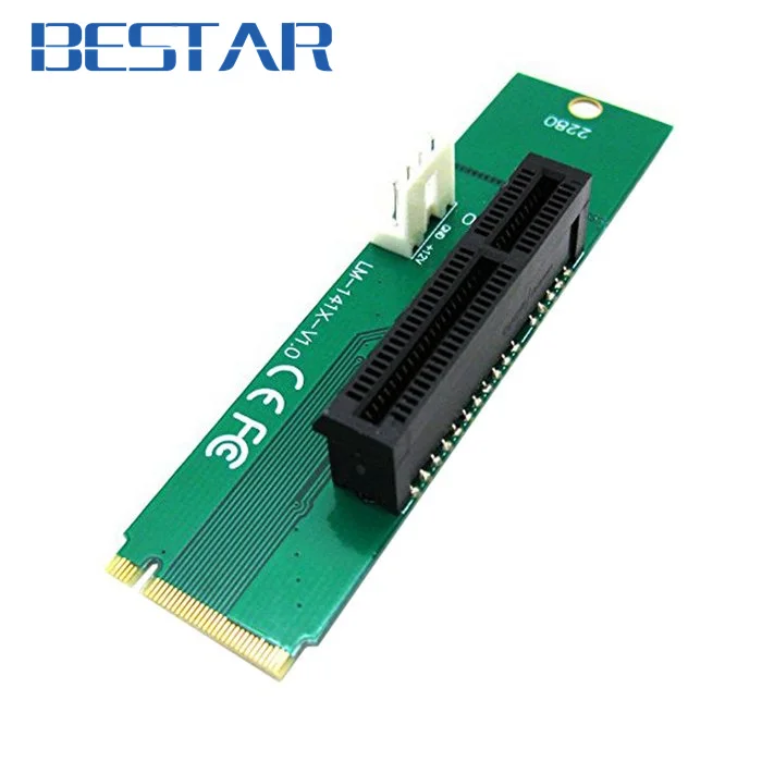 

PCIE pci-express PCI Express PCI-E 4X Female x4 to NGFF M.2 M Key Male Adapter Converter Card with Power Cable