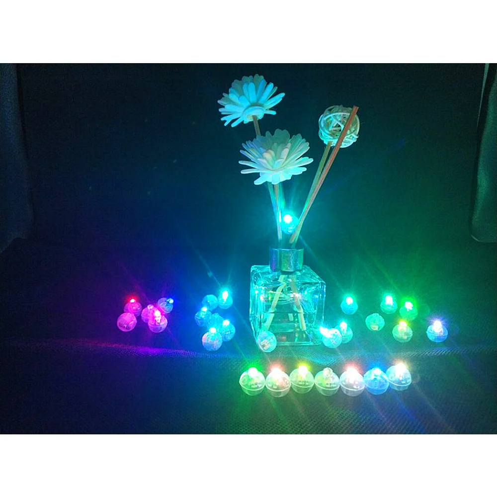 200 шт. Круглый Мини светодиодный фонарь с фонариками батареей Люминесцентная